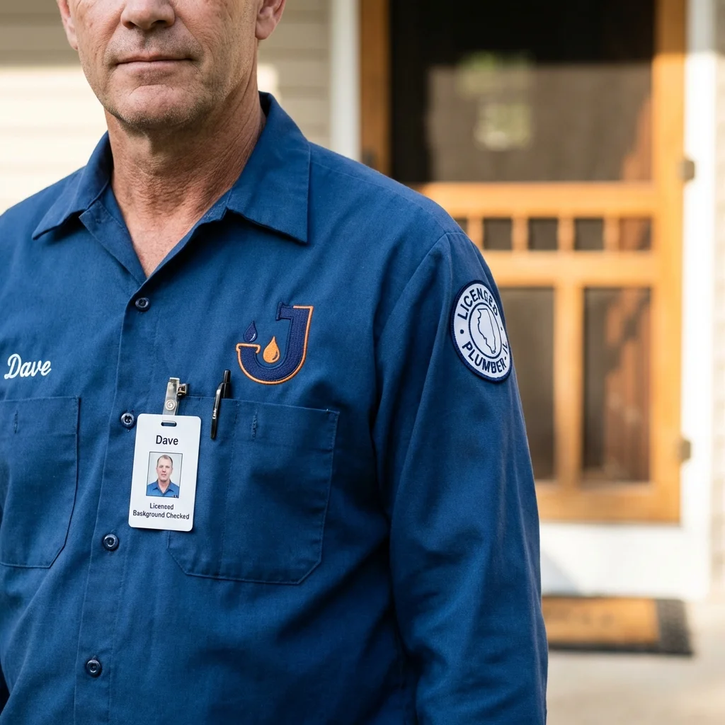 Licensed plumber showing ID badge in Kettle Falls, WA
