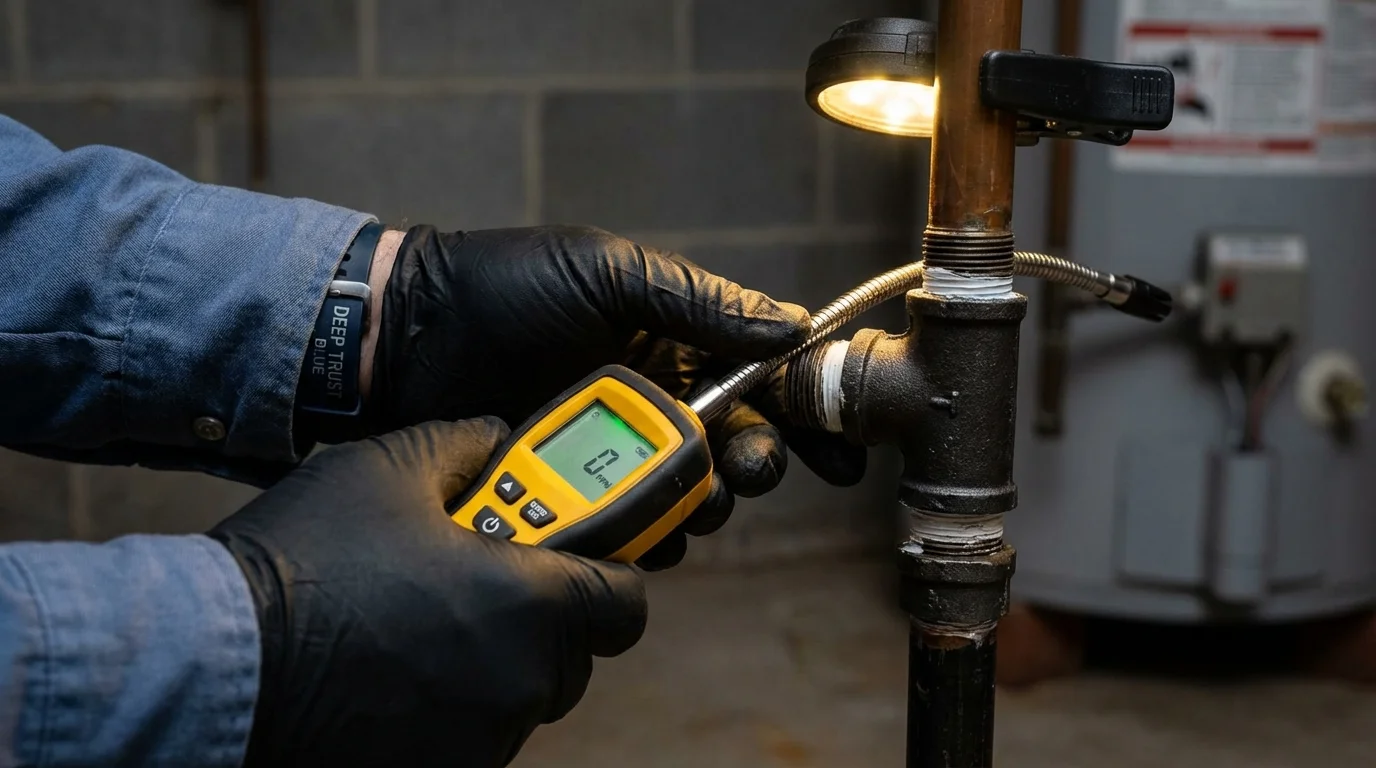 Gas leak detection with electronic sniffer by Johns Plumbing LLC in Kettle Falls
